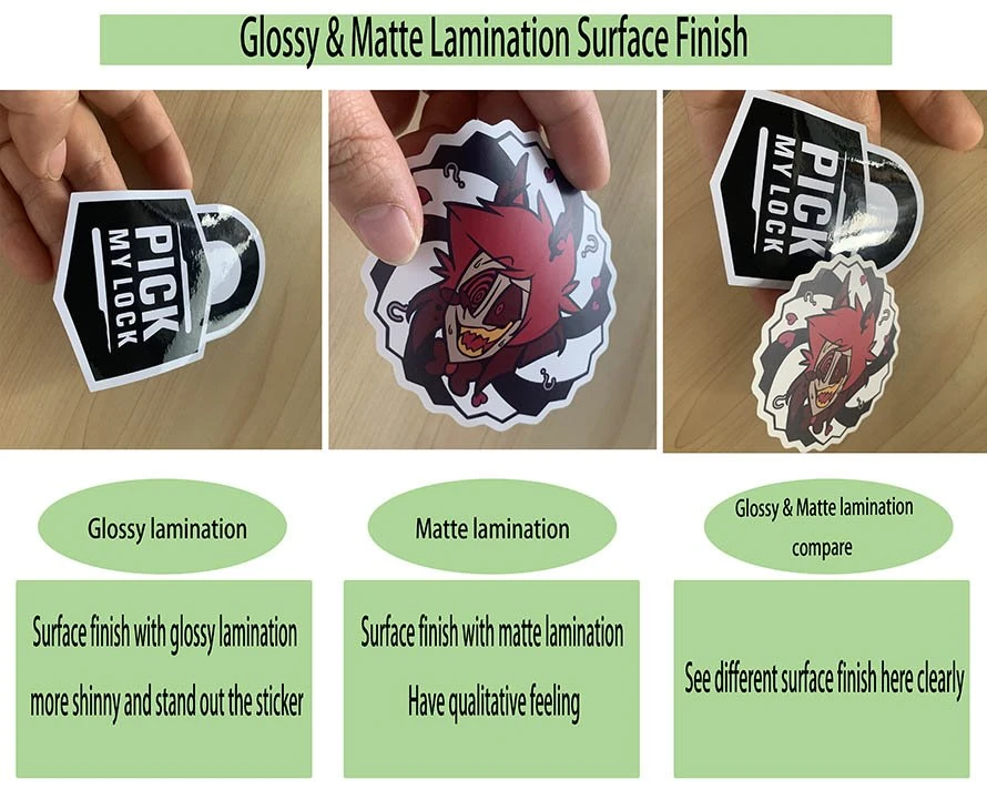 die cut sticker surface finish