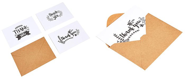 thank you card with envelope